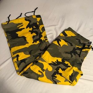 Yellow Camo Cargo Pants